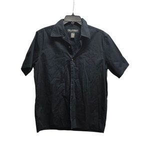 Banana Republic Black Stretch Classic Button Down Shirt Short Sleeve M